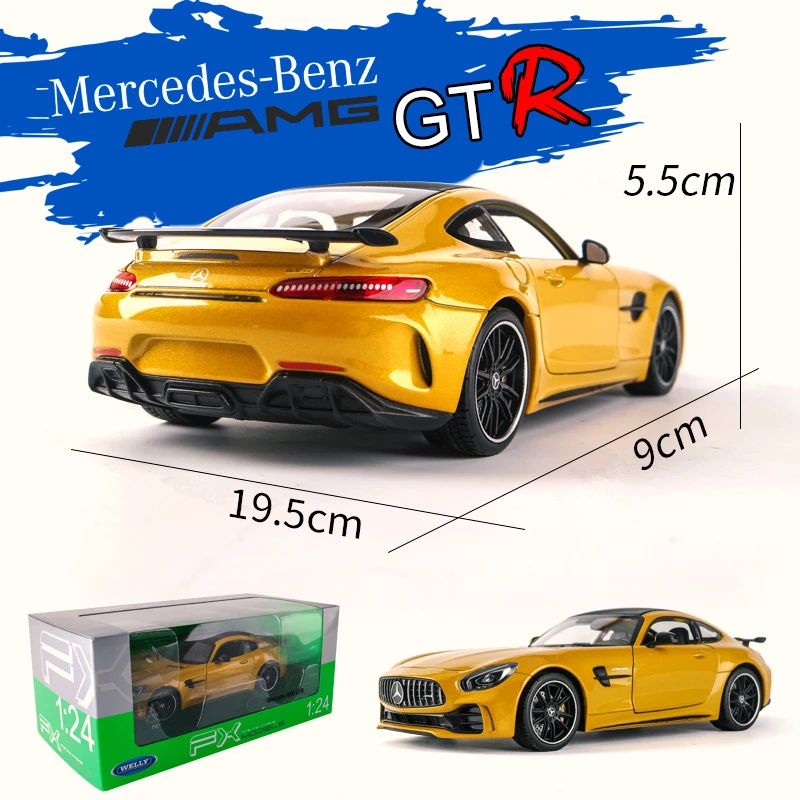 Welly 1:24 Mercedes Benz AMG GTR автомобильный брелок для автомобильных ключей имитационная