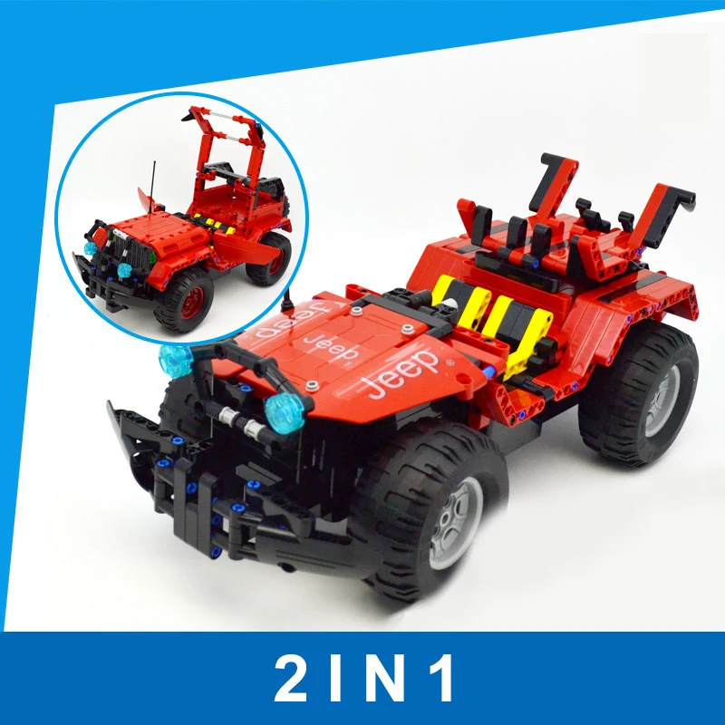 2 в 1 531 шт. RC Jeep Wrangler модель строительные блоки высокотехнологичных пульт