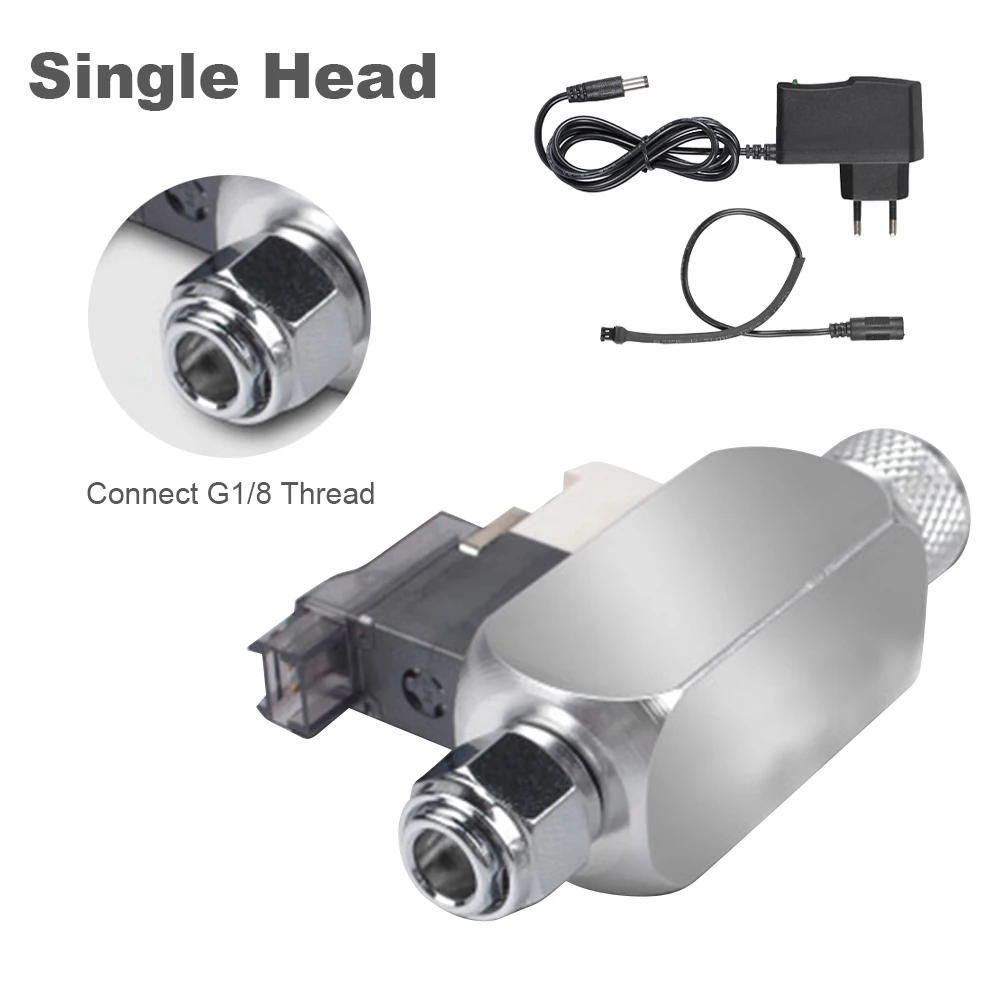 single head EU plug Аквариум СО2 электромагнитный клапан DC 12 В выход Электрический магнитный клапан для аквариума аксессуары для аквариума двойная головка СО2 электромагнитный - Цвет: single head EU plug