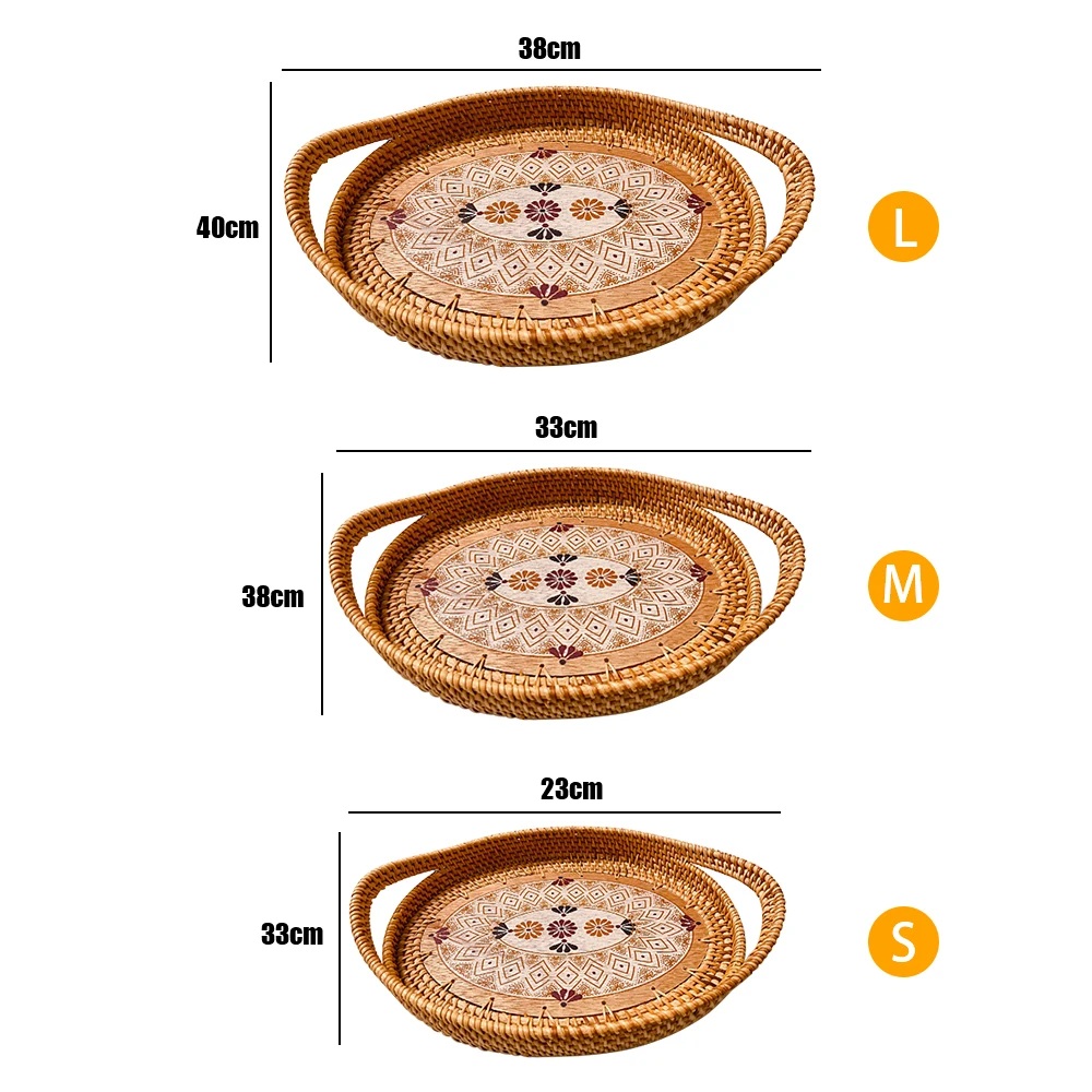 1 шт. корзина для хлеба с ручкой фруктов тортов круглые тарелки Плетеный