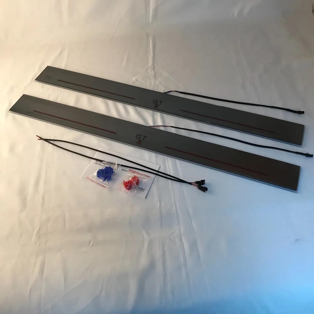 

Free express ship Led door sill Decorative lights Slat guards Plate strips for Nissan GT-R