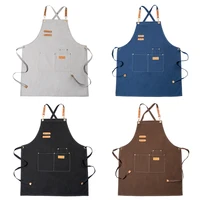 cowboy apron kitchen korean fashion chinese restaurant cooking barber floral artist men and women overalls coffee shop