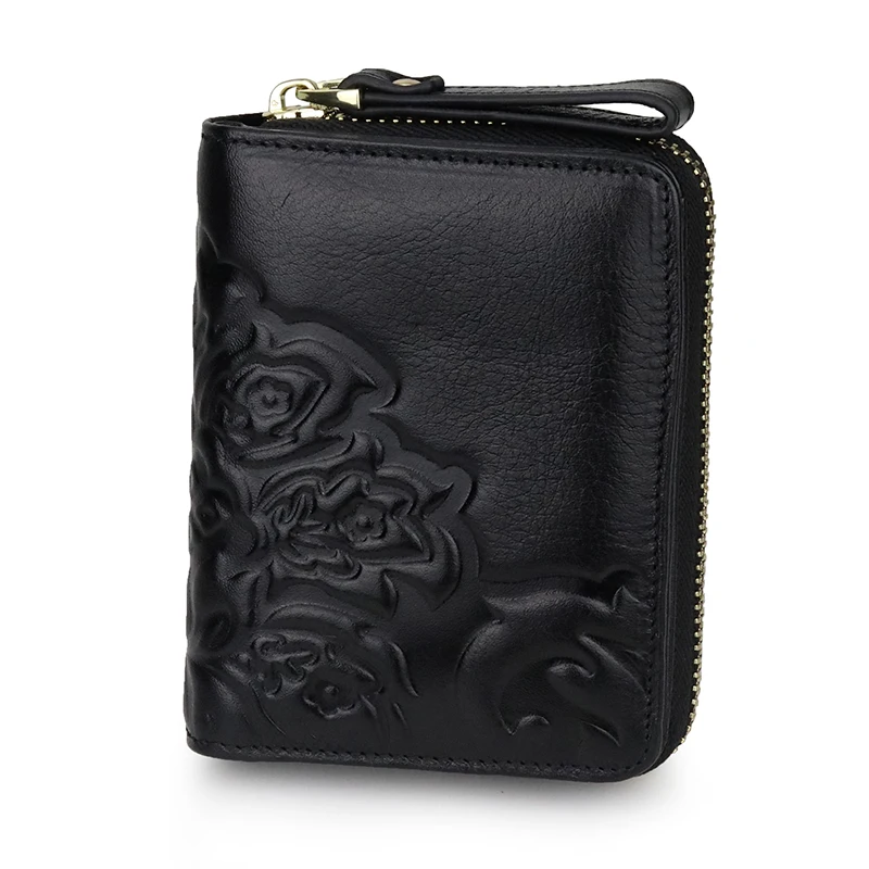 Высококачественный Женский кошелек с Цветочным Тиснением синего цвета