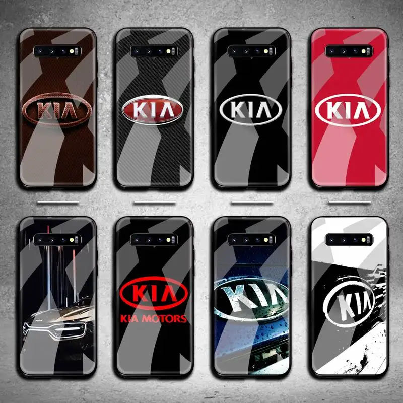 Kia Автомобильный логотип Чехол для телефона из закаленного стекла Samsung S20 Plus S7 S8 S9