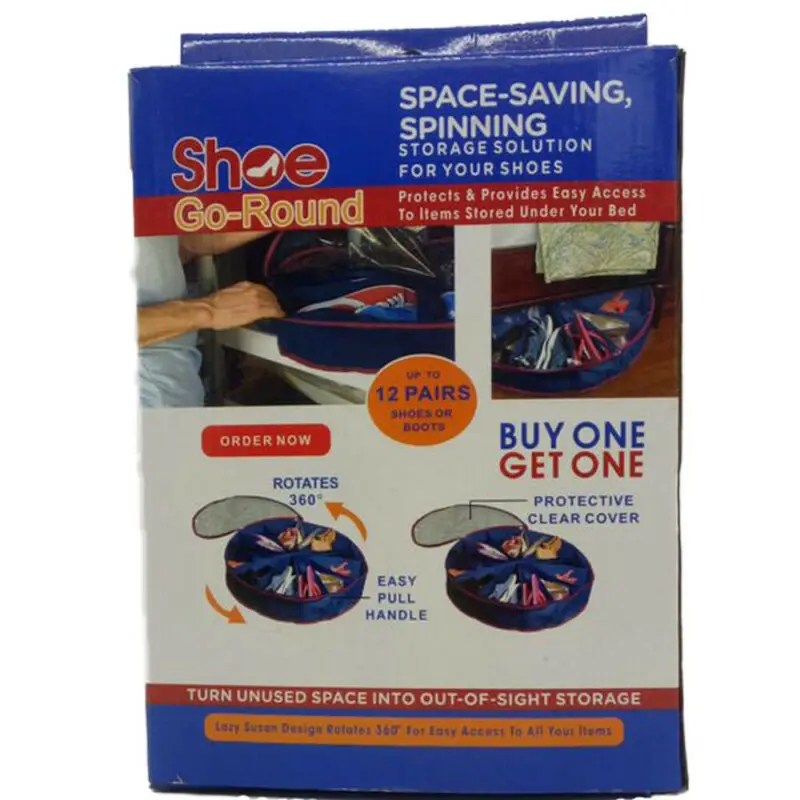 Под Кровать органайзер для обуви круглый подходит 12 пар сапог хранения подстилок