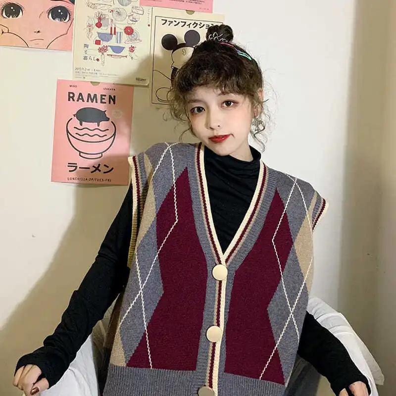 SOUGEN Модный женский свитер винтажный Универсальный Кардиган Свободный вязаный