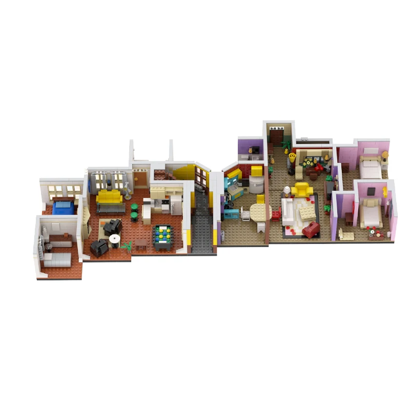 

MOC TV Show Monica's Apartment Building Blocks For Friends Six People Alliance Complete Architecture Bricks Children Toys Gifts