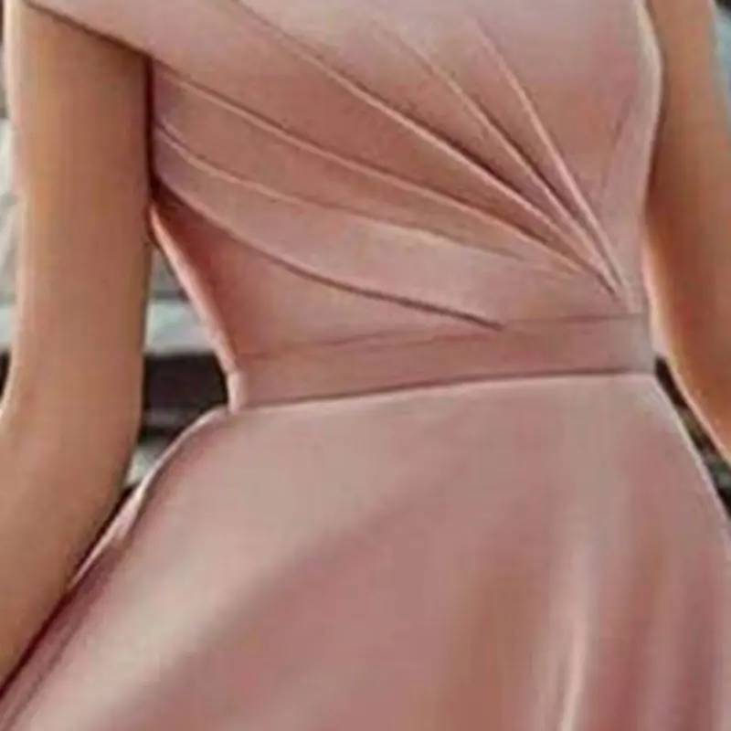 Новое поступление длинное атласное вечернее платье на одно плечо недорогие