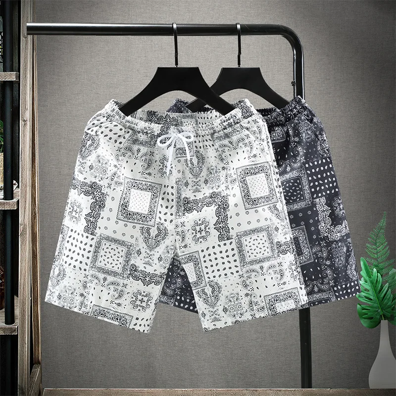 

2021 Men Beach Shorts Casual Jogging Shorts Plus Size Elastic Waist Breathable Male Bermuda Shorts 5XL