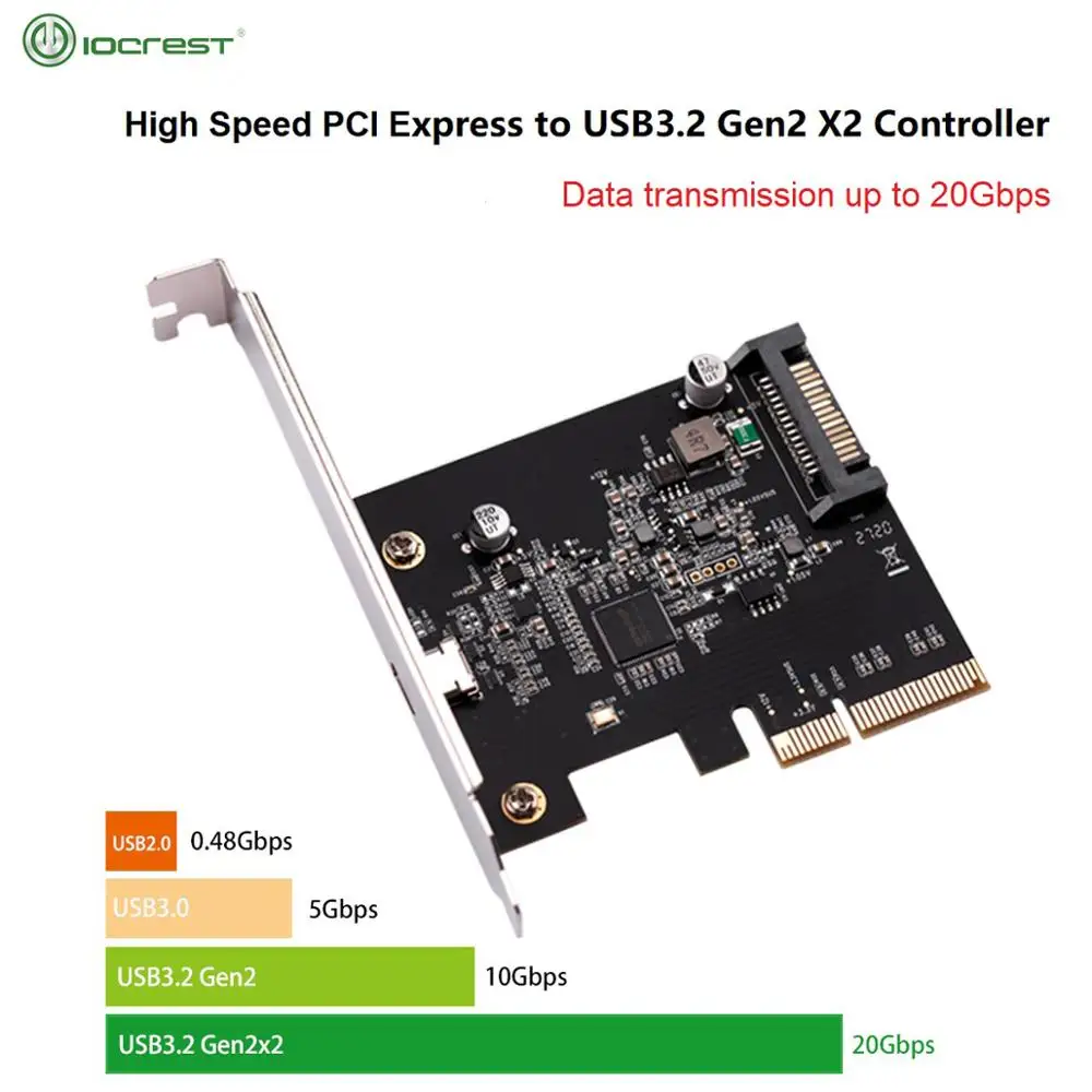 Устройство для быстрой зарядки IOCREST PCIE3.0 на USB Type-c 20G | Компьютеры и офис