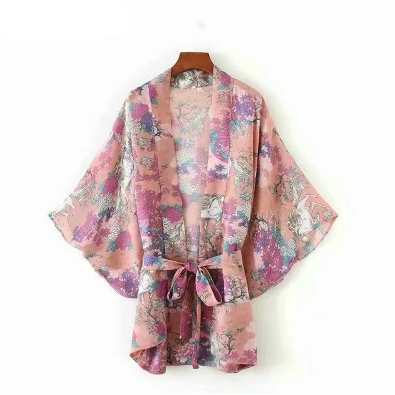 Каштановых Queens женские ботильоны из конского цветочный принт с рукавом летучая