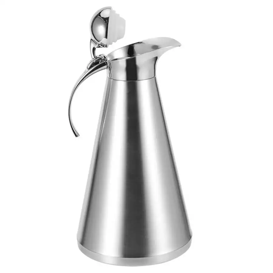 

2L Silver Sanding Stainless Steel Double-Deck Coffee Pot Vacuum Thermal Insulation Pot Kettle Coffee Tea Bottle Mocha Coffee Pot