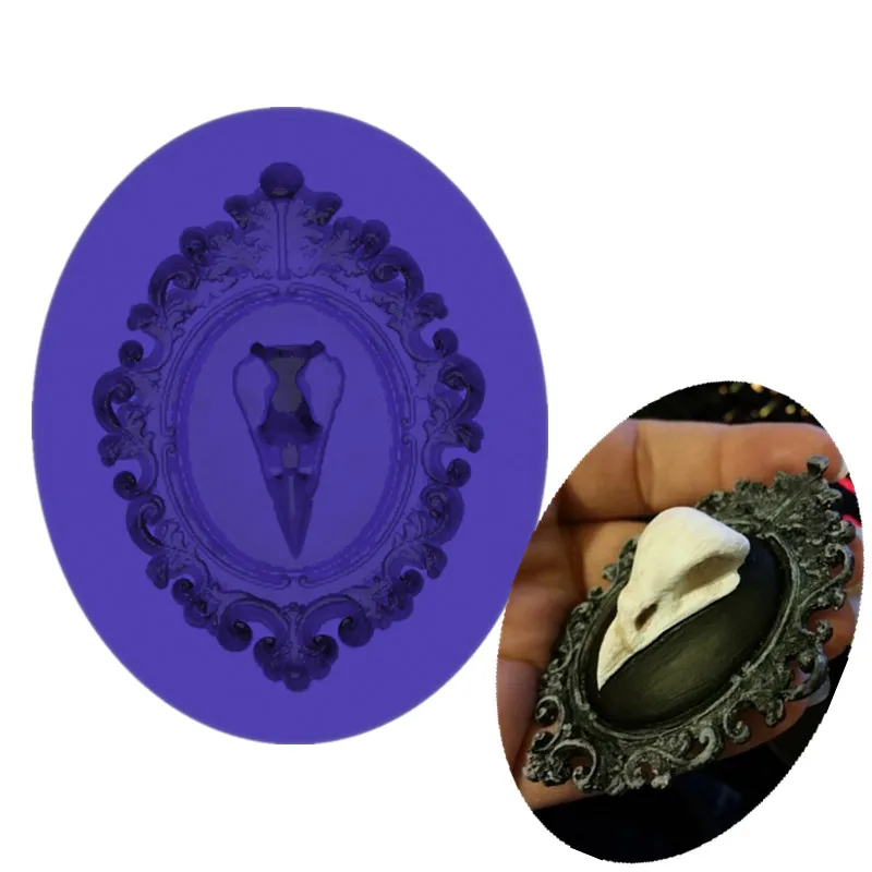 Изысканная силиконовая форма в виде вороны и черепа для украшения торта из