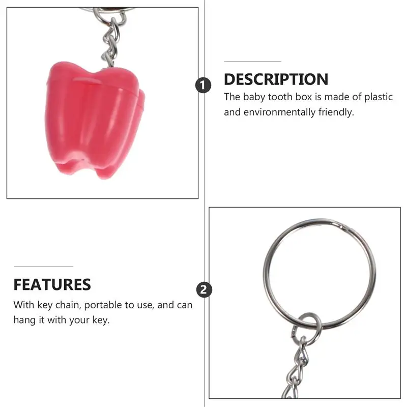 

10pcs Kids Teeth Storage Box Key Chain Deciduous Teeth Storage Key Ring