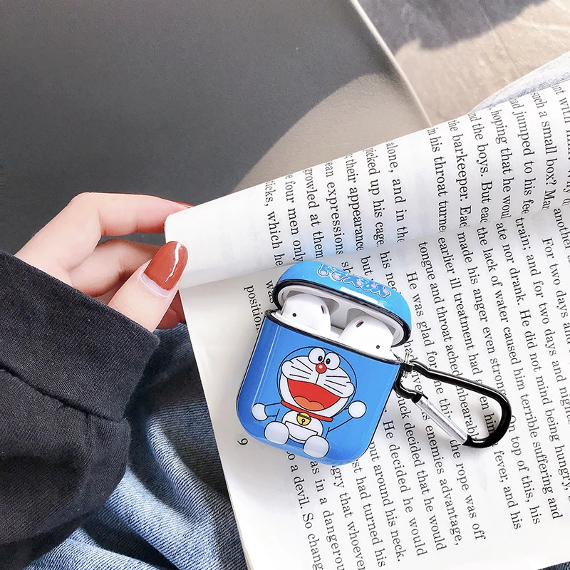 Чехол для наушников Аниме Doraemon machine чехол AirPods 1 2 мягкий силиконовый беспроводных
