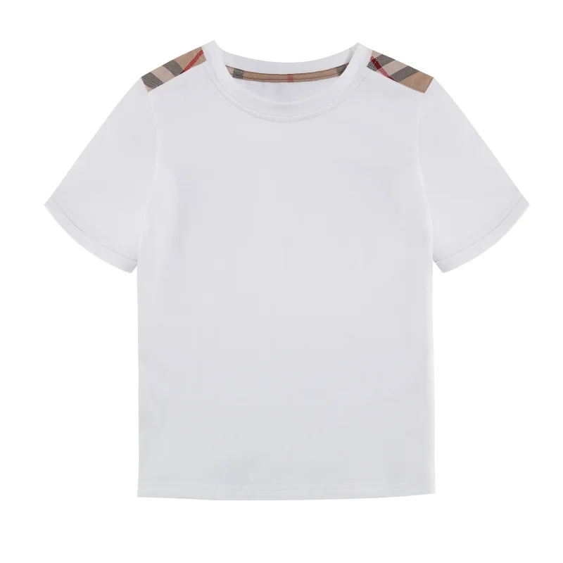 

2021 New Arrival Boy Short Sleeve Plaid Cotton Toddler T-shirt Kids Casual Clothes Children's Wear Summer Fashion Tops 2-7 Year