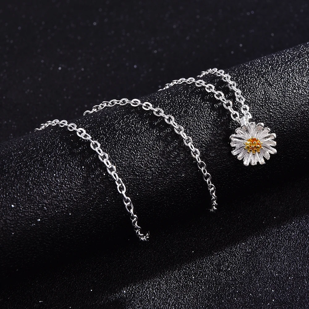 Модное ожерелье с подвеской в виде цветка из жемчуга Женская цепочка маленькой