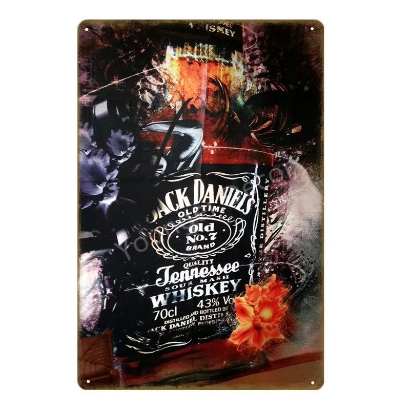 YD1446AI Jim Black Beer Jennessee виски винтажные металлические знаки Наклейка на стену для бара паба клуба человек пещера декоративные тарелки Олово плакат YI-067 - Цвет: YD1446AI