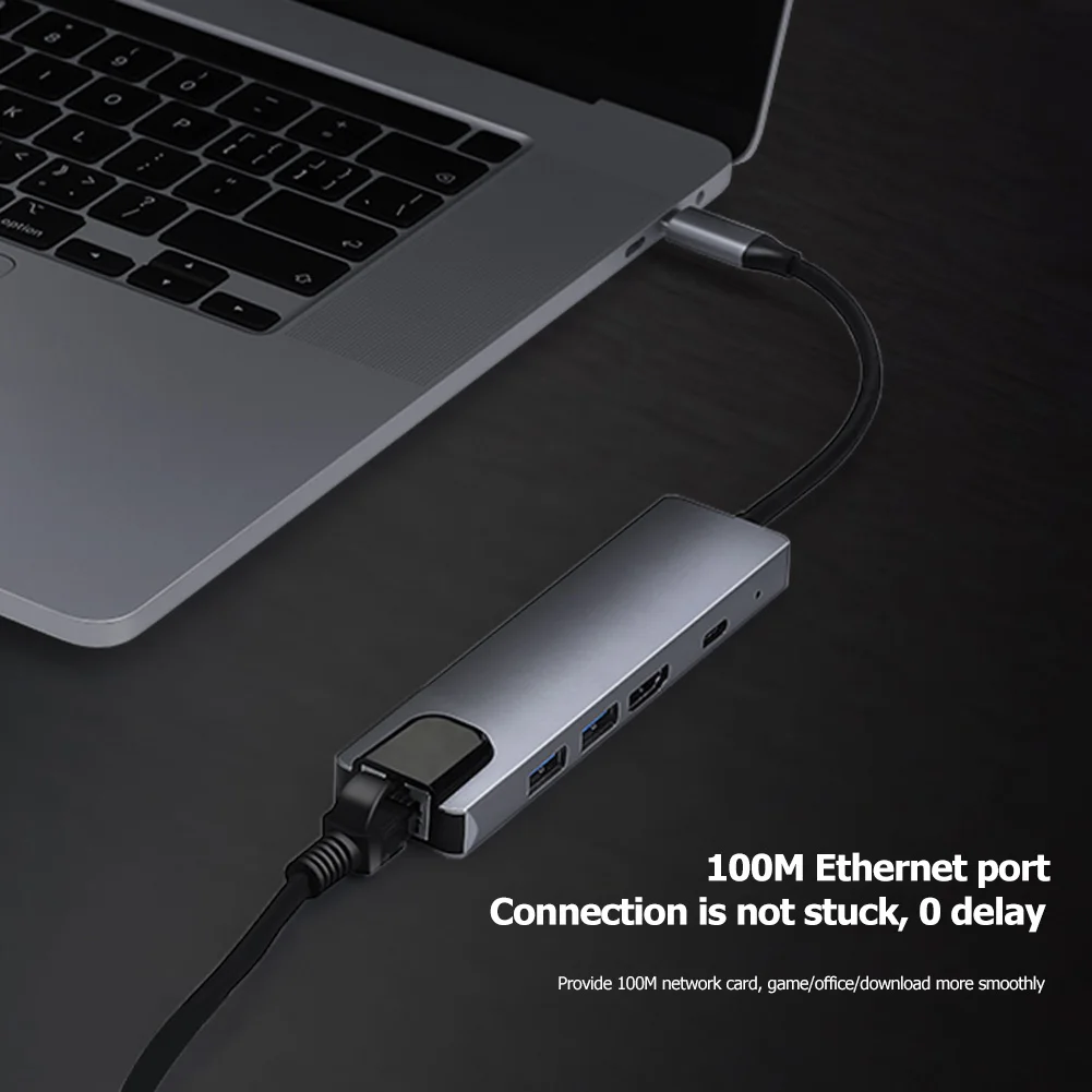 

Notebook Accessories USB-C Hub 5 in 1 USB 3.1 HUB Adapter Type-C to HDMI-compatible USB2.0 USB3.0 PD Fast Charge Converter