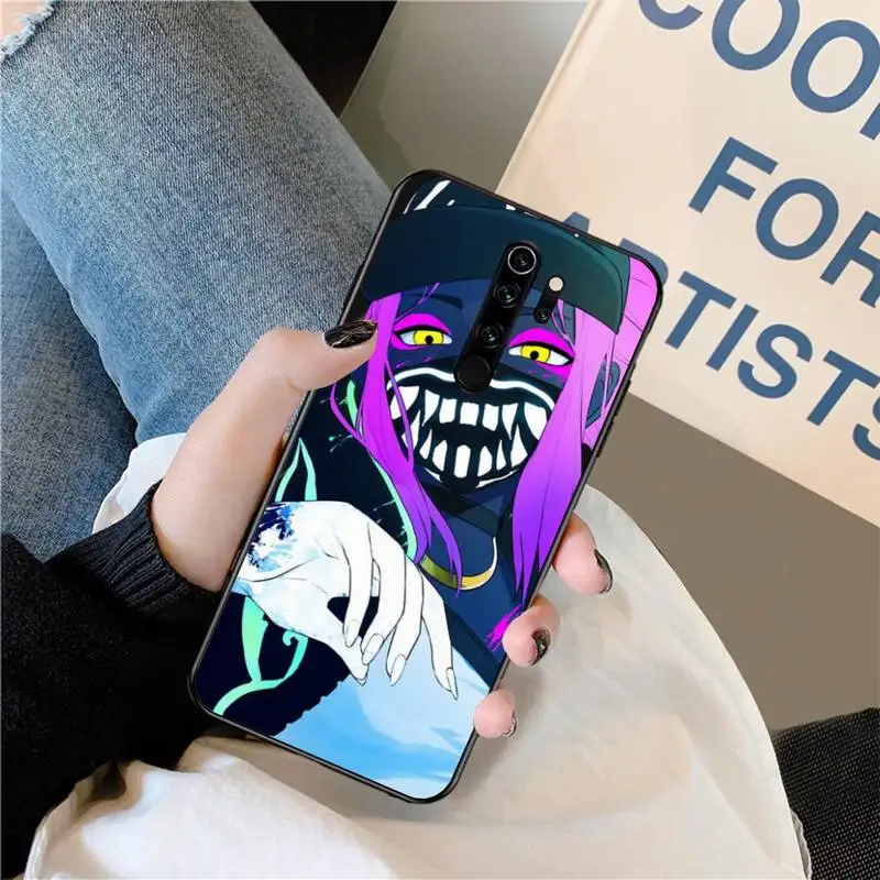 HPCHCJHM аниме неоновая девушка черный ТПУ мягкий резиновый чехол для телефона Redmi Note