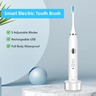 Электрическая зубная щетка для отбеливания зубов Sonic, перезаряжаемая щетка с USB-зарядкой, моющаяся, для отбеливания зубов
