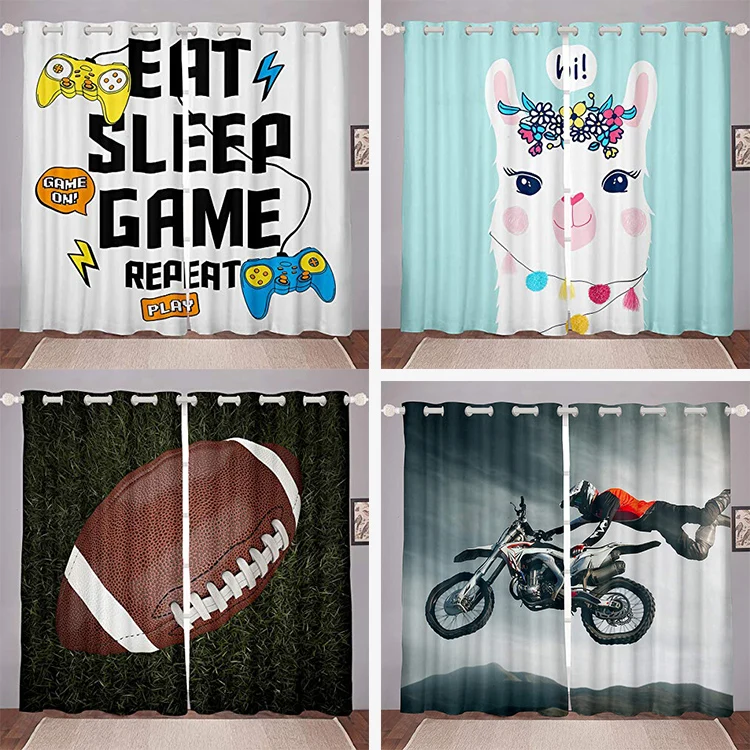 

Flying Motorcycle Window Curtains Blackout Curtains 3D Print Window Curtains for Bedroom Living Room Decor Window Treatments