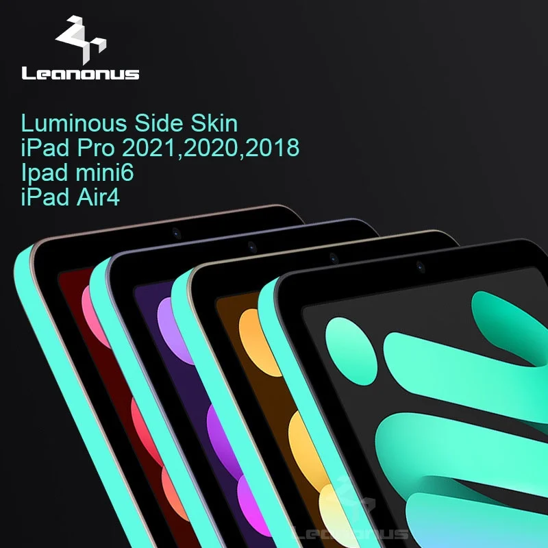 Luminous Frame Films for iPad Pro 2021 2020 2018 12.9 11 Air4 10.9 Mini 6 8.3 Glow in Dark Side Film Covers Protector Stickers