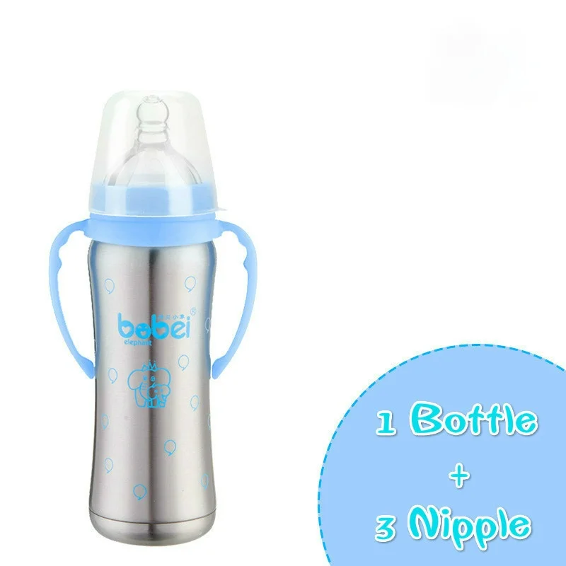 1 бутылка + 3 соска нержавеющая сталь изоляционная высокого качества Copo Inox с