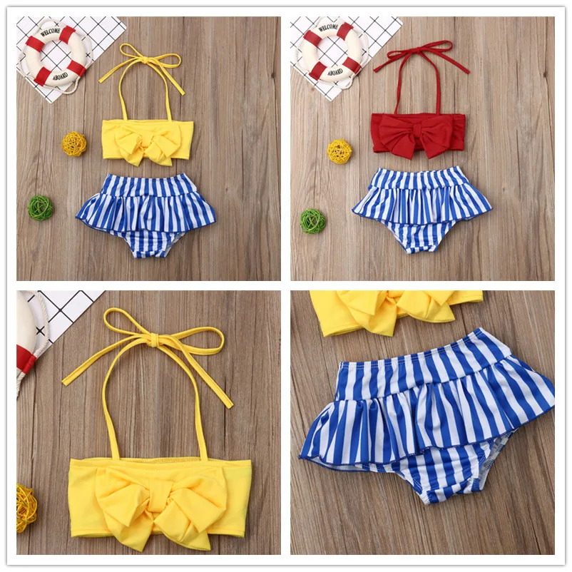 Детская одежда детский купальный костюм для девочек малышей бикини набор