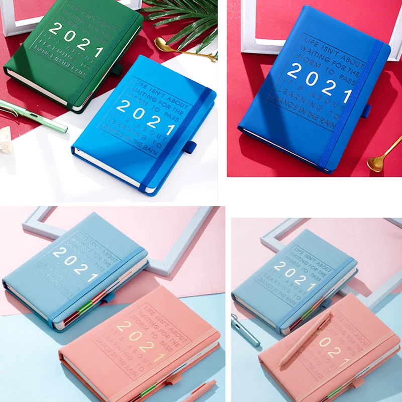 

2021 Planner Agenda Daily Weekly Monthly Planner Student Planner 2021 Calendar Leather Cover DU55