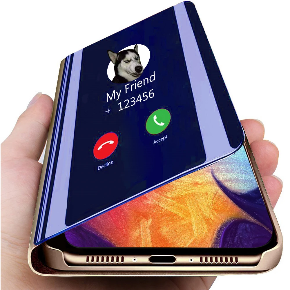 Умный зеркальный Чехол С Откидывающейся Крышкой для Samsung Galaxy A51 A71 A50 S8 S9 S20 плюс S10 S7