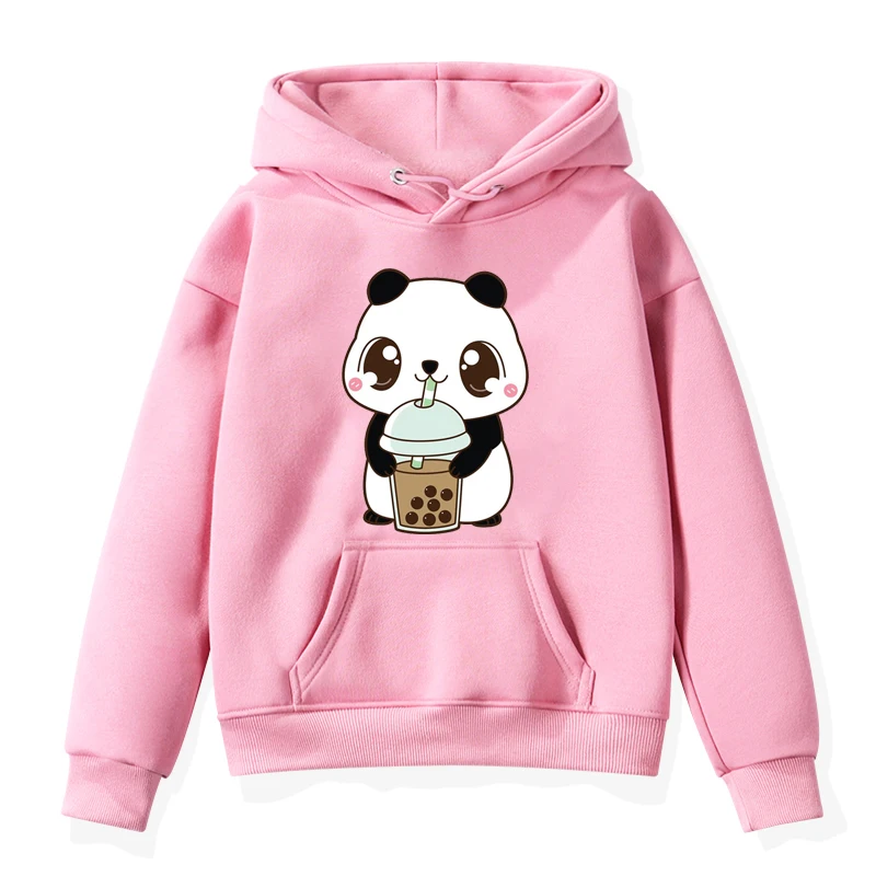 

Children The Cute Corgi Panda Cat Drinks Milk Tea Hoodies Kids Toddler Baby Kawaii Cartoon Anime Harajuku Sweatshirts Girl Tops