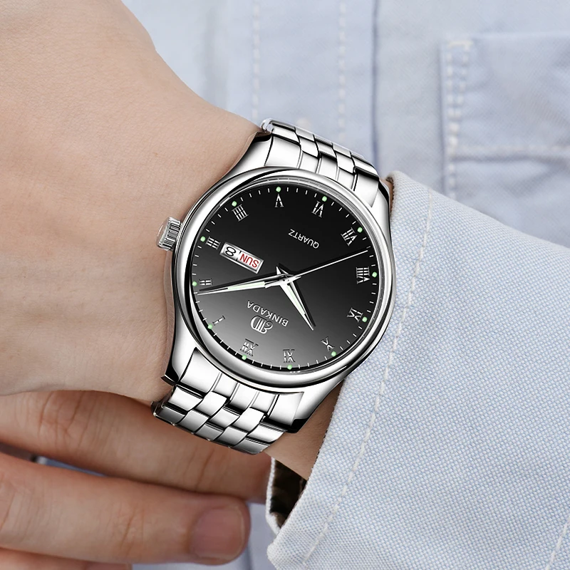 

Swiss genuine 2020 new watch men's automatic mechanical watch black technology waterproof quartz watch male students