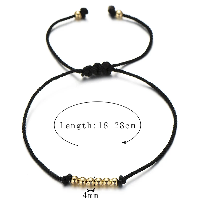 Ручной работы Медь бисера счастливая Веревка Браслеты &amp Браслеты-кольца для Для