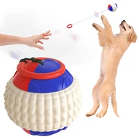 pet dog training ball cleaning teeth rubber bite toy outdoor traning fun playing chase rope ball toy dog accessories