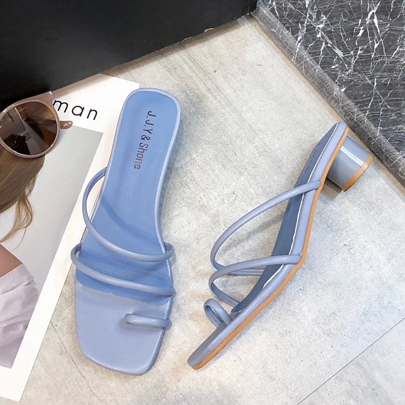 Женские шлепанцы брендовые босоножки на высоком каблуке женские летняя женская