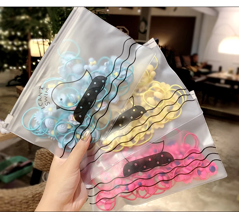 20PCS/Set Girls Cute Cartoon Colorful Bow Flower Rabbit Elastic Hair Band Children Lovely Rubber Band Scrunchie Hair Accessories