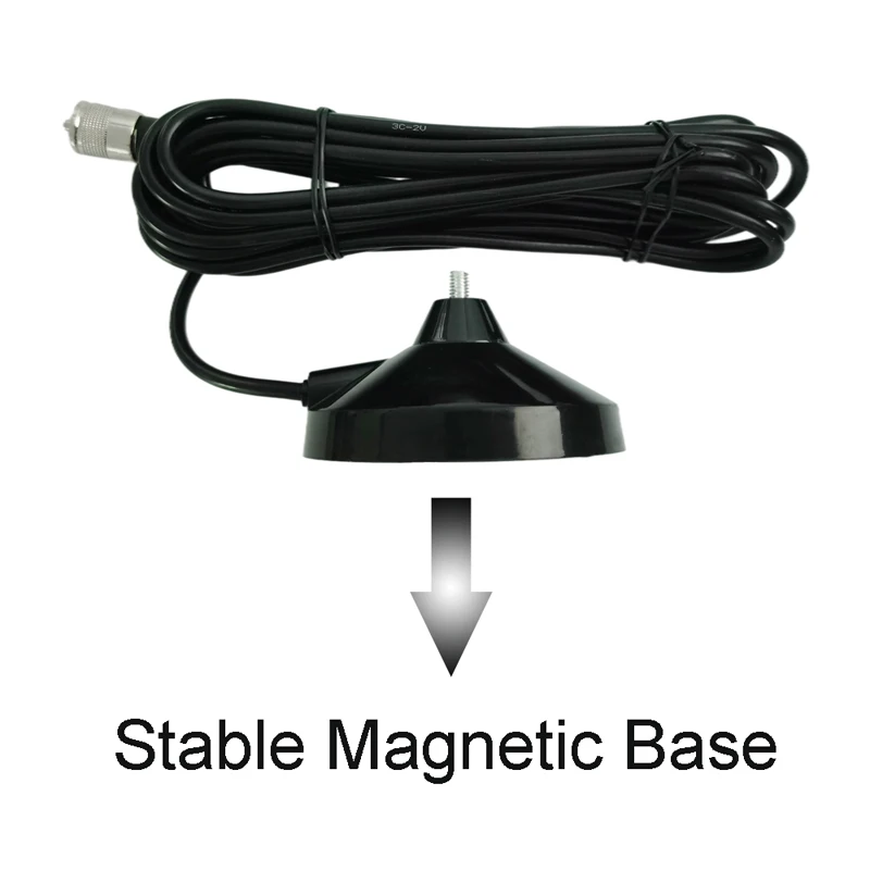 27MHz high gain CB Radio Antenna with 5 meters feeder Cable Heavy Duty Magnet Mount Mobile / Car Radio