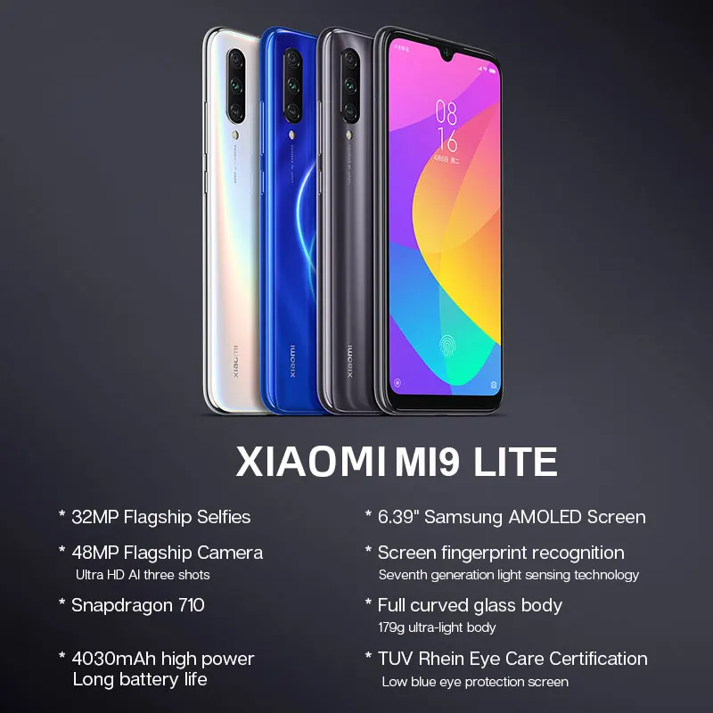 В наличии глобальная версия Xiaomi Mi 9 Lite 6 ГБ 128 смартфон 48 МП тройная камера Snapdragon 710