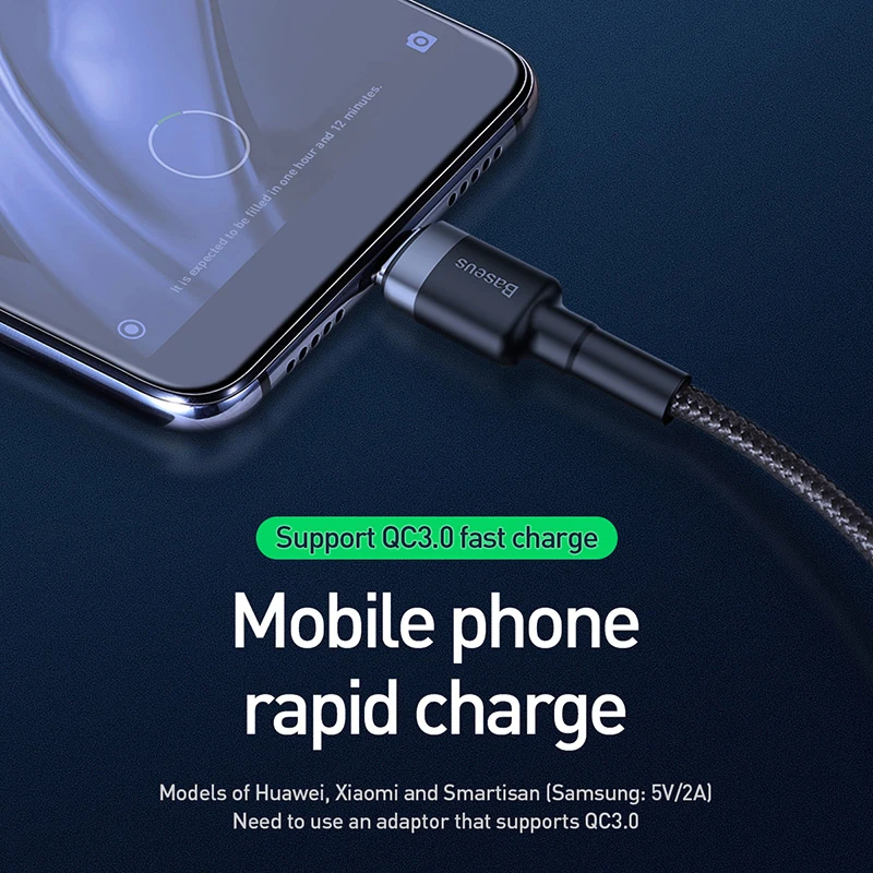 Baseus USB C Type кабель 5A для Huawei Realme Poco X3 быстрой зарядки USB-C зарядного устройства Type-C