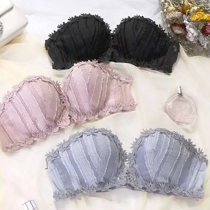 С пряжкой спереди нижнее белье Для женщин без бретелек бюстгальтер косточек из