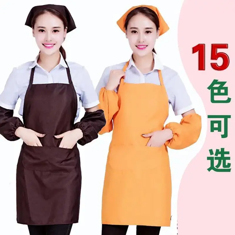 Кухонный фартук шеф повара для кейтеринга с воротником хомутиком и 2 карманами