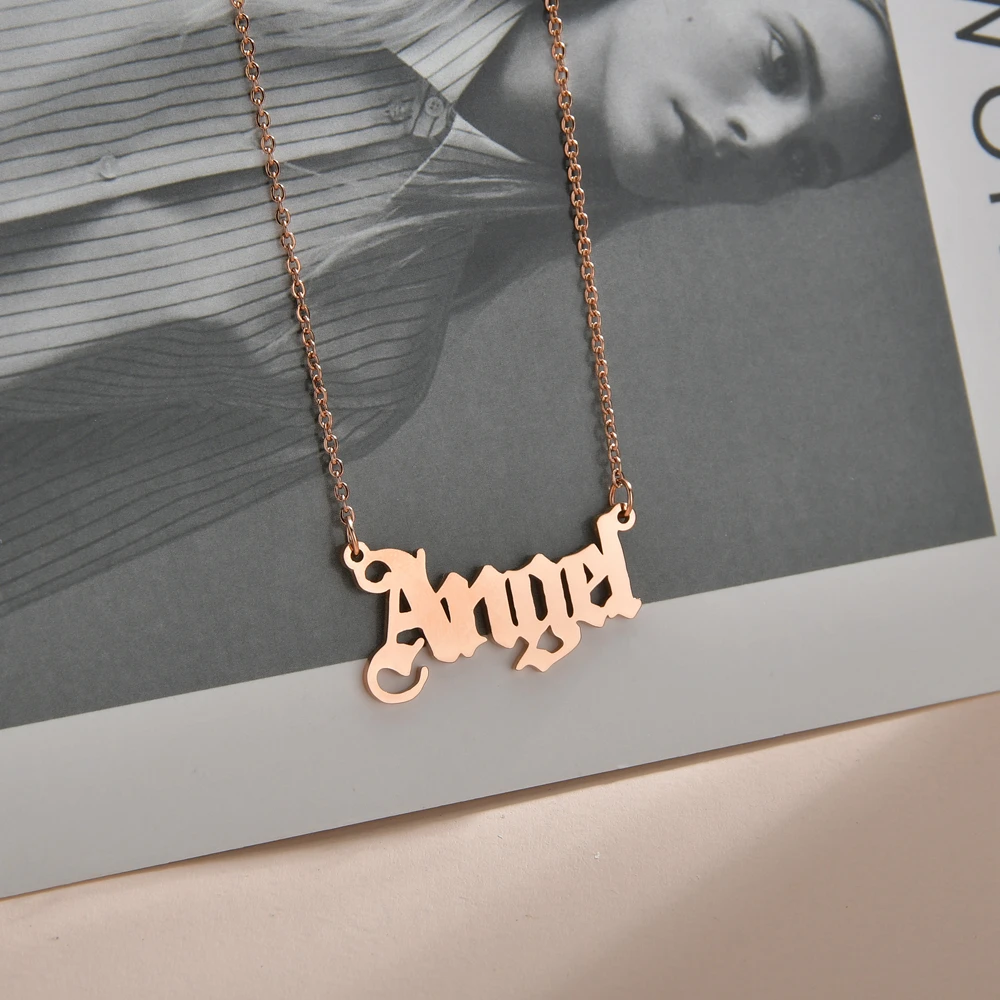 Diamon 2020 новое ожерелье из нержавеющей стали Старый Английский Ангел зеркальная