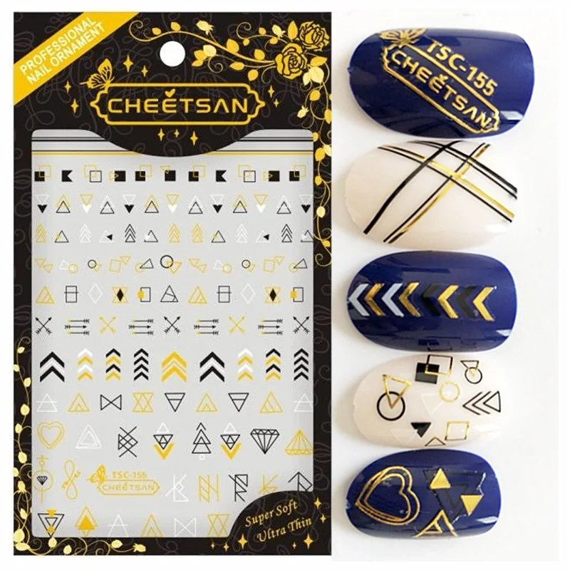 Новинка трехмерная Наклейка для ногтей геометрический узор наклейка на заднюю