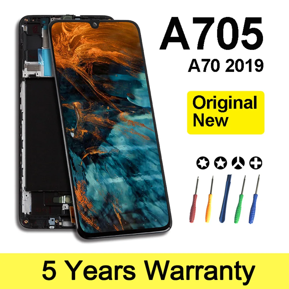 Оптовая продажа Оригинальный ЖК дисплей для Samsung A705 с рамкой экран A705Fn Sm A705F