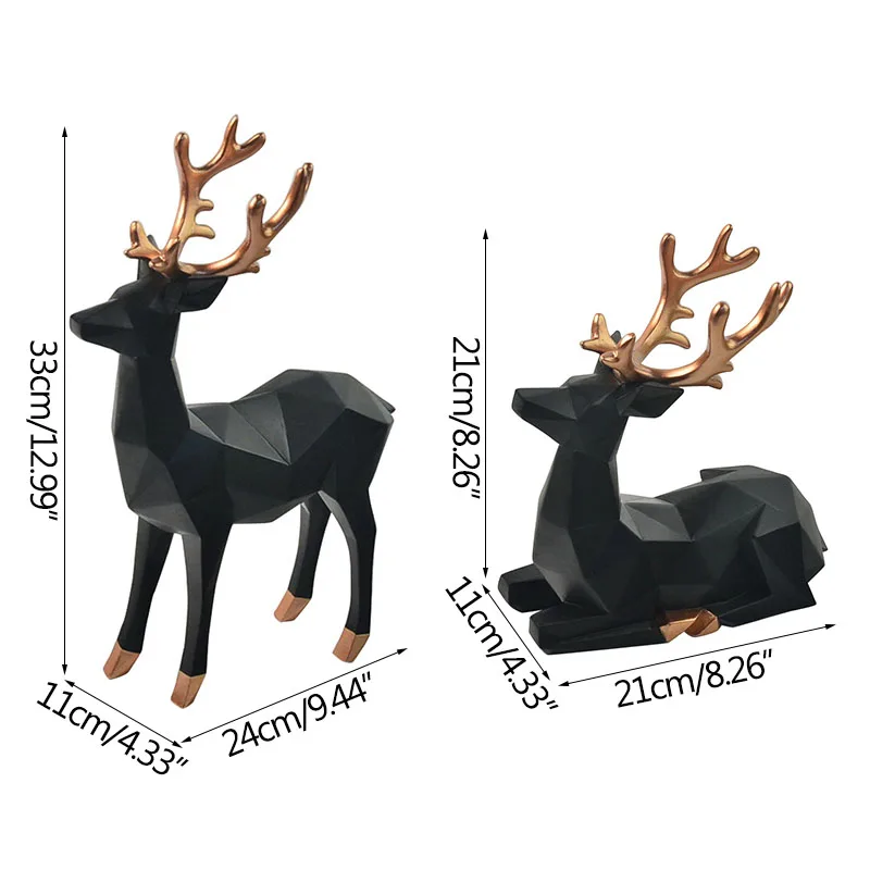 

Nordic Creative Home Furnishings Wholesale Living Room Resin Furnishings Jewelry Crafts TV Cabinet Deer Decoration Home Ornament