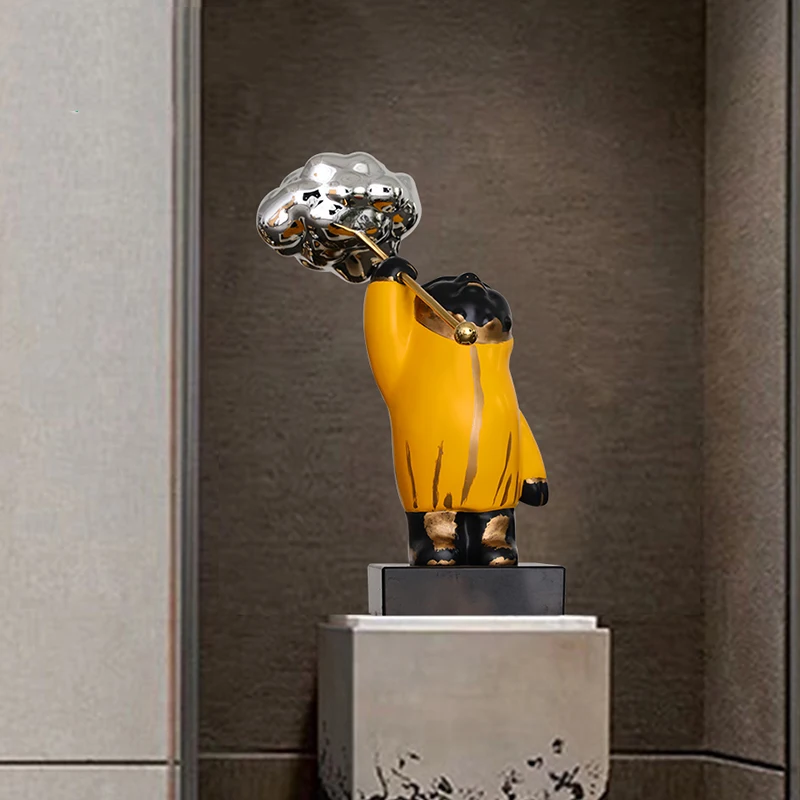 Украшение для дома большого размера с изображением обезьяны золотые облака