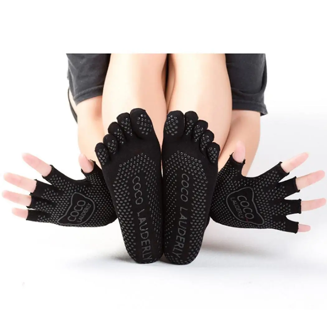 Женские повседневные мягкие дышащие перчатки с буквенным принтом и носки для