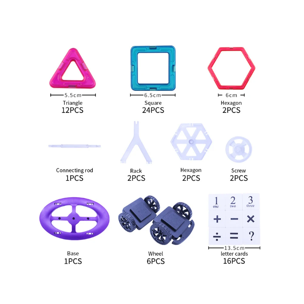 68 шт. магнитный Строительный набор магнитные строительные блоки треугольник