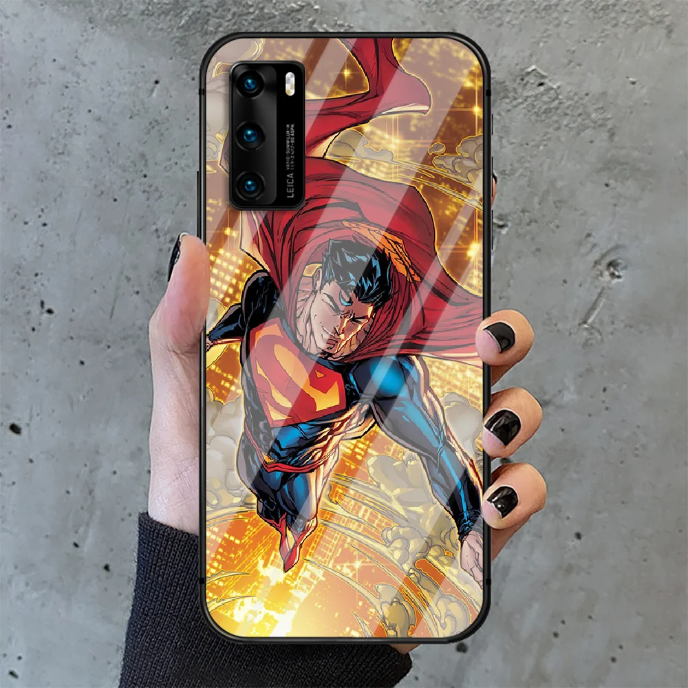 

Super hero Supermans Phone Tempered Glass Case Cover For Huawei P Nova Mate 5T 20 30 40 Pro Lite Smart 2019 2021 Waterproof